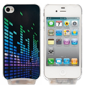 BuySKU64200 Crystal 7 Color Flashing LED Luminous Protective Back Case With Switch for iPhone 4 /iPhone 4S