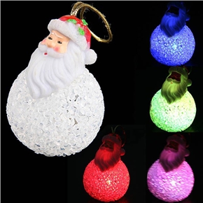 BuySKU61651 Crystal Decorated Santa Claus Shaped Design Color Changing LED Desktop Small Night Lamp with String