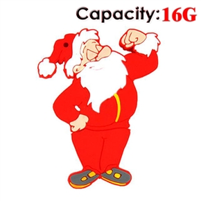 BuySKU66895 Cute Fist Santa Claus Shaped 16G Rubber USB Flash Drive (Red)
