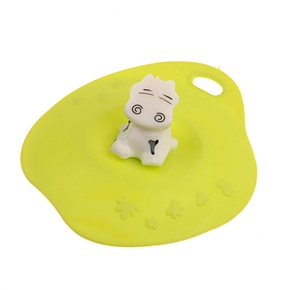 BuySKU62263 Cute Silicone Cup Lid with Cow Sculpt Decoration (Light Green)
