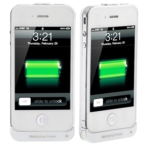 BuySKU65557 D4-C 2200mAh Mobile Back-clip Power Backup Battery Emergency Charger Protective Back Case for iPhone 4 iPhone 4S (White)