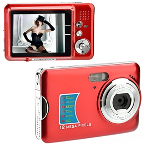 BuySKU63272 DC-520 2.7" TFT-LCD 12MP Portable Digital Camera with 8X Digital Zoom /Anti-shake /Face Detection /SD Slot (Red)
