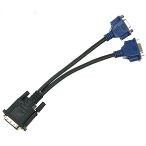 BuySKU23433 DVI-I 24+5 to 2 Dual VGA Female Cable Adapter Splitter