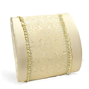 BuySKU59526 Decent Car Waist Cushion Low Back Cushion Pillow with Embroidery Pattern (Khaki)