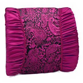 BuySKU59519 Decent Car Waist Cushion Low Back Cushion Pillow with Embroidery Pattern (Purple)