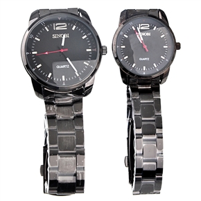 BuySKU58542 Designer Fashion Black Couple Watch