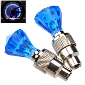 BuySKU65221 Diamond Shaped Style Flash Valve Sealing Cap LED Light for Bicycle Motorcycle Car Tyre (Blue)