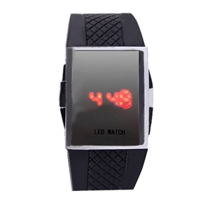 BuySKU58108 Digital LED Sport Wristwatch with Red LED Display and Stainless Steel Back (Black)