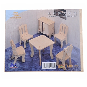 BuySKU60437 Dinning Room 3D Model Educational Jigsaw Puzzle Woodcraft