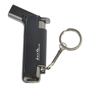 BuySKU65049 Distinctive Design Jet Butane Cigarette Lighter with Key Ring (Gray & Black)