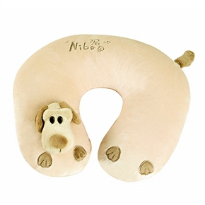 BuySKU59537 Doggie Style U Shape Pillow Car Neck Pillow Travel Pillow (Khaki)