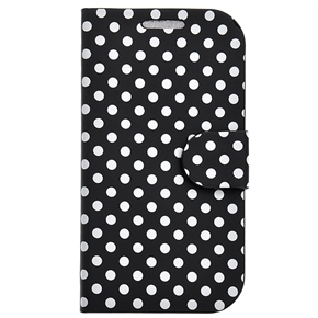 BuySKU65297 Dots Pattern Left-right Open Protective PU Case with Inner Hard Back Case for Samsung Galaxy SIII /I9300 (Black & White)