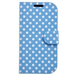 BuySKU65298 Dots Pattern Left-right Open Protective PU Case with Inner Hard Back Case for Samsung Galaxy SIII /I9300 (Blue & White)