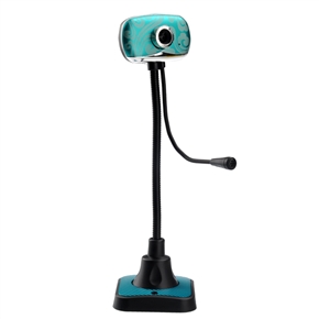 BuySKU67163 Driverless 8.0 Mega Pixels Desktop USB 2.0 Webcam PC Web Camera with Microphone (Light Green)