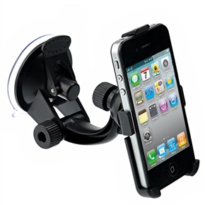 BuySKU67256 Durable 360 Rotating Car Mount Holder Stand Cradle with Suction Cup for iPhone 4 /iPhone 4S (Black)