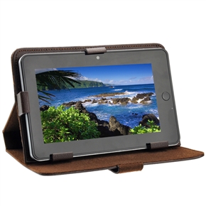 Durable PU Protective Case Cover Skin with Magnetic Closure for 7-inch Tablet PC (Chocolate) 