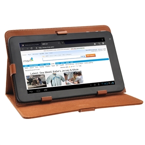Durable PU Protective Case Cover with Magnetic Closure for 10-inch Tablet PC (Brown) 