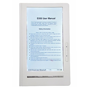 BuySKU66360 EB-1750 7" TFT-LCD 4GB E-Book Reader with Music /Video /Recorder /Game /TF Slot /2-Earphone Jack (White)