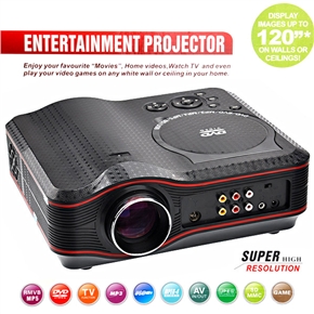 BuySKU64520 EJL-010 Portable High-Resolution LED DVD Home Theater DVD Projector (Black)