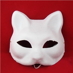 BuySKU61799 Eco-friendly Paper Pulp Cat Face Mask for Balls /Halloween /Performances - 10pcs/pack