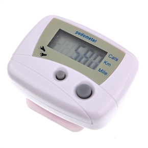 BuySKU66069 Electronic Digital Pedometer Carry-on Step Counter (White)