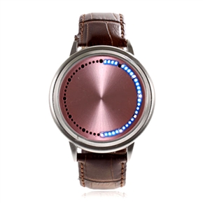BuySKU57953 Electronic Touch LED Wrist Watch with Round Dail & PU Leather Watch Band