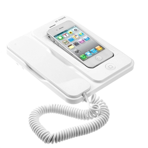 BuySKU67330 Elegant Style Anti-radiation Bluetooth Desk Phone for iPhone 4 /iPhone 4S (White)
