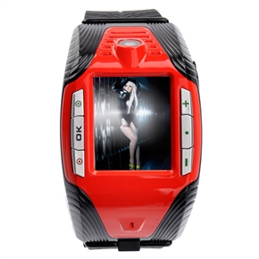 BuySKU56082 F3 One SIM Tri-Band 1.3 Inch Resistive Touchscreen Watch Cell Phone with 1.3MP Camera Bluetooth  MP3 MP4 (Red)