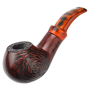 BuySKU65034 FS-8024 Classical Wooden Cigarette Tobacco Smoking Pipe with Carrying Pouch