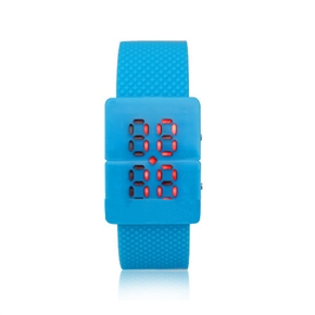 BuySKU58373 Fashionable Design Red LED Display Digital Wrist Watch (Blue)