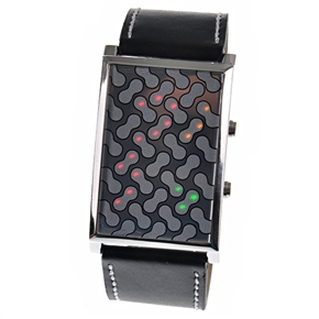 BuySKU58294 Fashionable Peanut Watch 3-color LED Wrist Watch (Black)