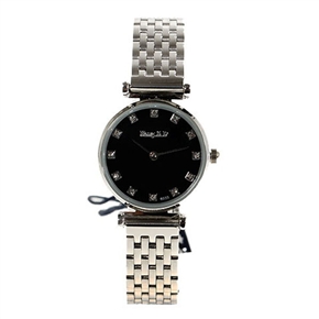 BuySKU57934 Fashionable Rhinestones Hour Marks Round Dial Women's Wrist Watch with Stainless Steel Chain