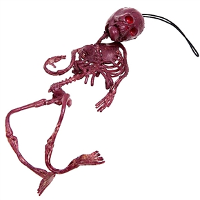 BuySKU61701 Flexible Plastic Human Skeleton Skull with Key String for Halloween (Brown)