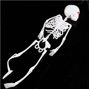 BuySKU61728 Flexible Plastic Human Skeleton Skull with King String for Halloween (White)