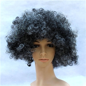BuySKU61854 Fluffy Hair Cosplay Wig Hairpiece - Explosion Head (Black & White)