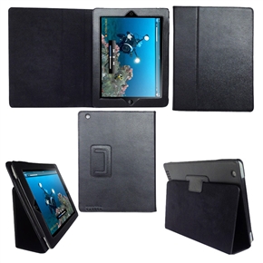 BuySKU61017 Folding Leather Case Pouch Cover with Stand for iPad 2 (Black)