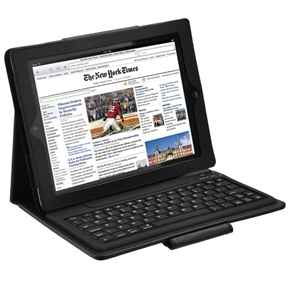 BuySKU64134 Folding Leather Protective Case with Bluetooth Keyboard for iPad /iPad 2 /The new iPad (Black)