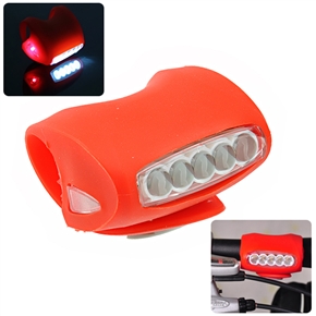 BuySKU67171 Frog Shaped White and Red 3 Modes LED Bicycle Light with Silicone Case & Band (Red)