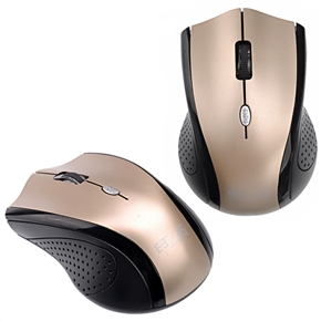 BuySKU66574 G2 2.4GHz 10 Meters Optical Wireless Mouse with USB Port Receiver (Golden)