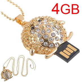 BuySKU60523 Gorgeous Penguin Design 4GB USB Flash Memory Flash Drive U Disk with Rhinestone Decoration (Golden)