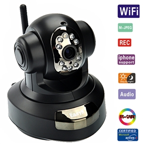 BuySKU58812 H6-613B-M1861 WiFi Wireless IR IP Camera 0.3MP Webcam with Night Vision (Black)