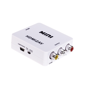 BuySKU67259 HDV-M610 Mini HDMI to CVBS /L+R Audio Signal Converter Adapter (White)