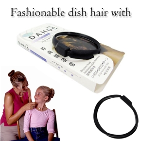 BuySKU62283 Hair Style Magic Twist Hair Chignon Bun Tool Flexible Plastic Ring for Hair Up (Black)