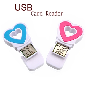 BuySKU65769 Heart Shaped Mini High Speed USB 480MBps Micro SD /TF  Card Reader (Random Color)
