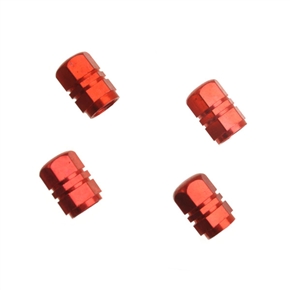 BuySKU59703 Hexagonal Alloy Car Tire Valve Cap 4-piece Set (Red)