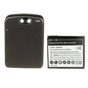 BuySKU27341 High Capacity 3.7V 2600mAh Rechargeable Lithium Battery with Battery Cover for HTC Nexus ONE G5