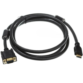 BuySKU23417 High Quality 1.8M 5FT Mesh Gold-plated HDMI to VGA Cable