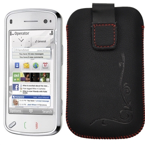 BuySKU55515 High Quality Leather Case Pouch Sleeve Cover Protector for Nokia N97 (Black)