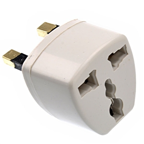 BuySKU63082 High-Quality Universal UK Travel Power Adapter Converter - 3 Flat Pin (White)