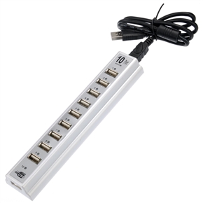 BuySKU55021 High Speed 10-Port USB 2.0 Hub Adapter with External Power Source (100~240V AC Adapter)